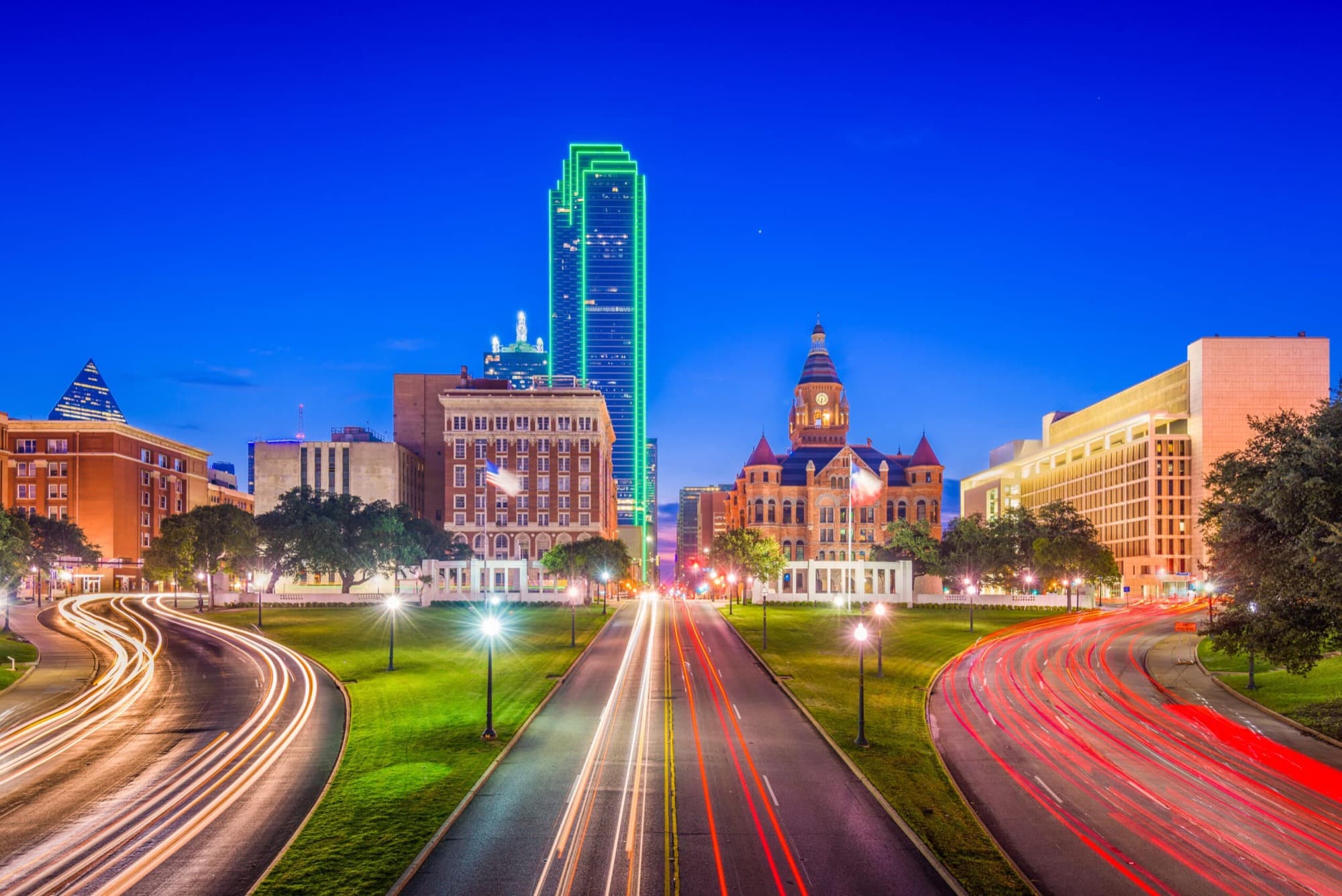 Texas skyline at dusk